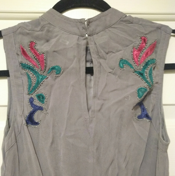 Delicate Beaded Stitched Flowy Anthropologie Dress - Picture 5 of 16